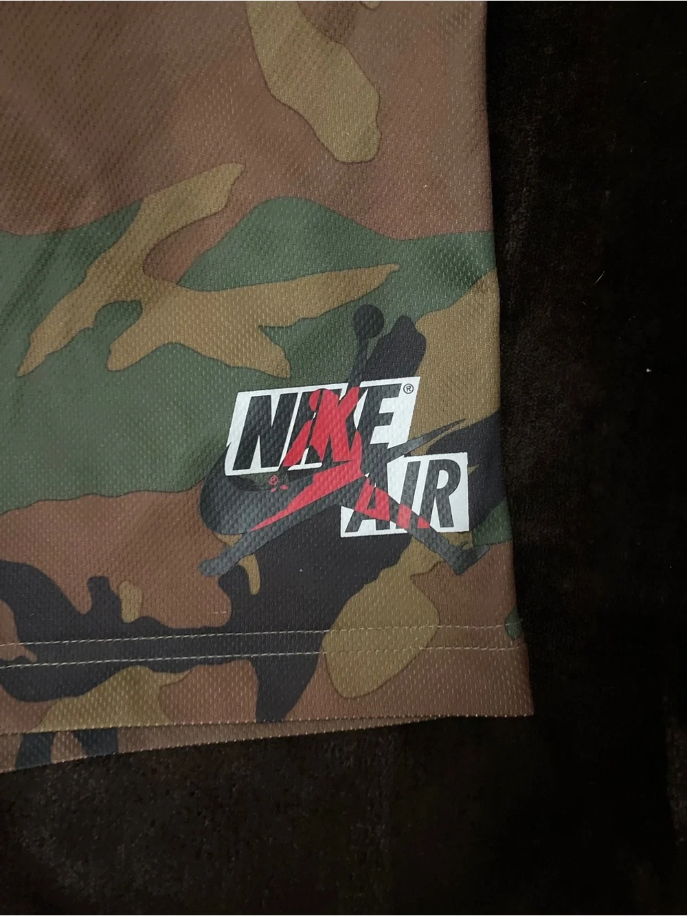 Nike Air Boys Large Camo Mesh Athletic Shorts Green Brown Camouflage 190